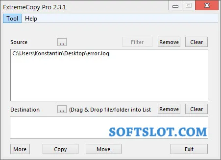 Скриншот №1 к программе ExtremeCopy Pro