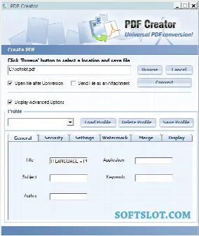 Скриншот №1 к программе PDF Creator