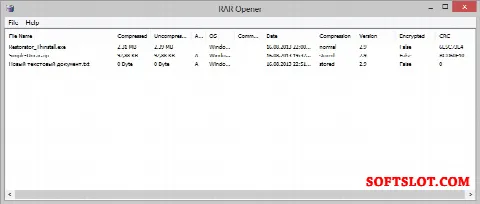Скриншот №1 к программе RAR Opener