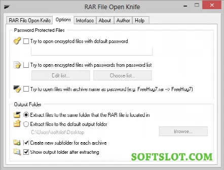 Скриншот №2 к программе RAR File Open Knife