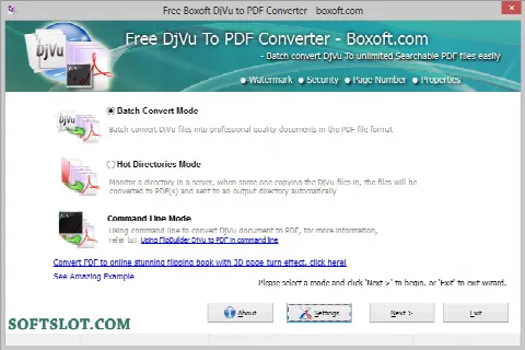 Скриншот №1 к программе Boxoft Free DJVU to PDF