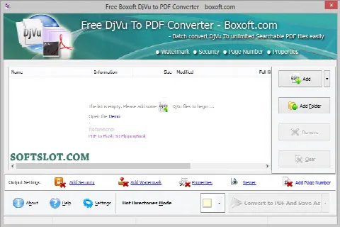 Скриншот №2 к программе Boxoft Free DJVU to PDF