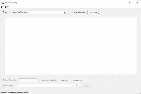 Скриншот №1 к программе JPEG Recovery