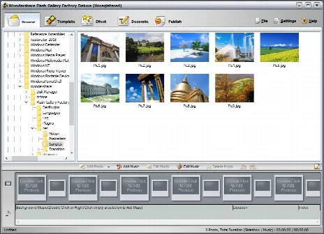 Скриншот №1 к программе Wondershare Flash Gallery Factory Deluxe