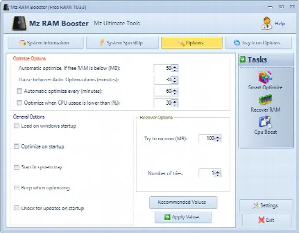 Скриншот №3 к программе Mz RAM Booster