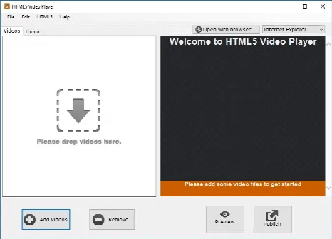 Скриншот №1 к программе HTML5 Video Player