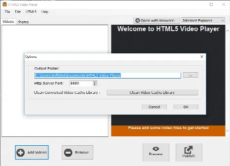 Скриншот №2 к программе HTML5 Video Player