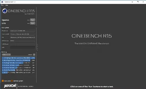 Скриншот №1 к программе CINEBENCH