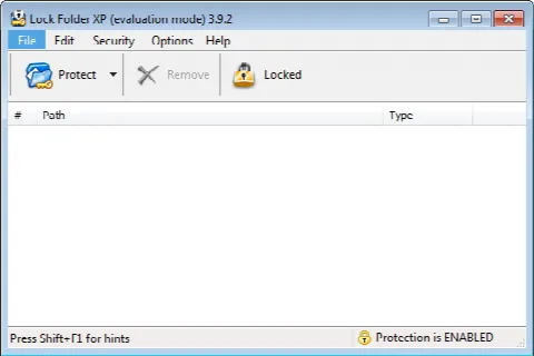 Скриншот №1 к программе Lock Folder XP