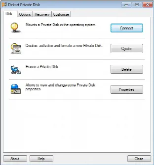 Скриншот №1 к программе Dekart Private Disk