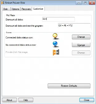 Скриншот №4 к программе Dekart Private Disk