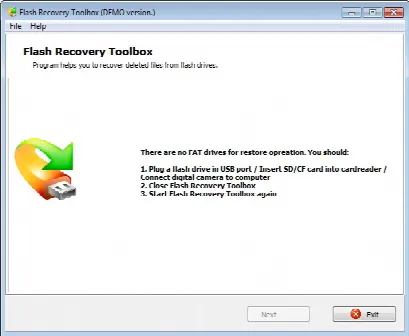 Скриншот №1 к программе Flash Recovery Toolbox