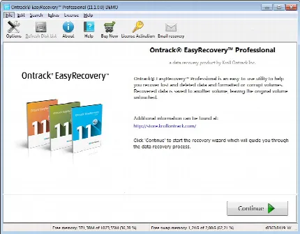 Скриншот №1 к программе Ontrack EasyRecovery Professional