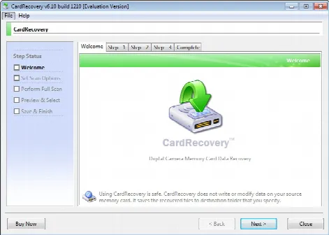 Скриншот №1 к программе CardRecovery