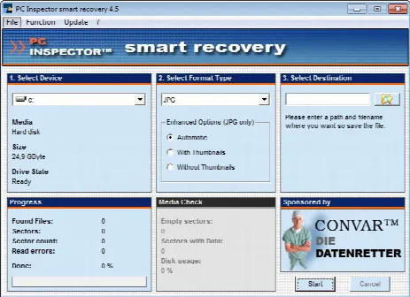 Скриншот №1 к программе PC Inspector Smart Recovery