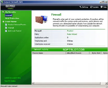 Скриншот №1 к программе Outpost Firewall Free