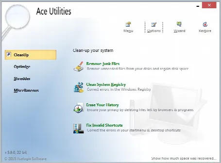 Скриншот №1 к программе Ace Utilities