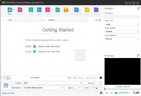 Скриншот №1 к программе Xilisoft Video Converter Ultimate