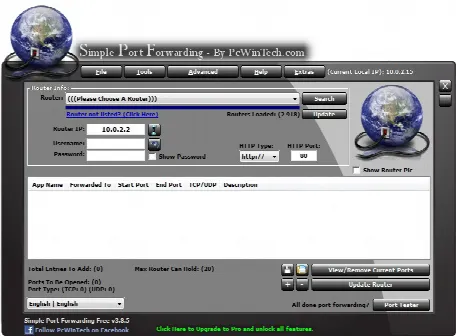 Скриншот №2 к программе Simple Port Forwarding