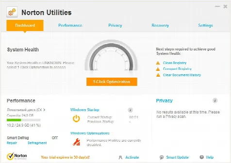 Скриншот №1 к программе Norton Utilities