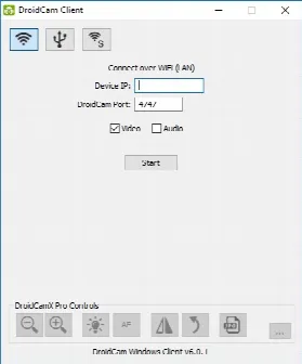 Скриншот №1 к программе DroidCam Client