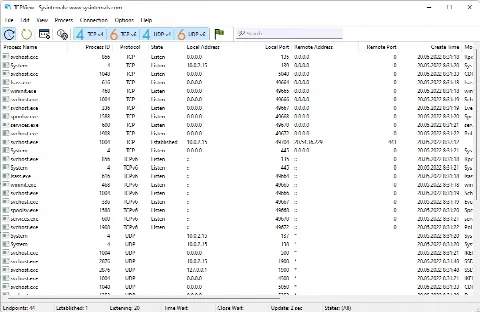 Скриншот №1 к программе TCPView