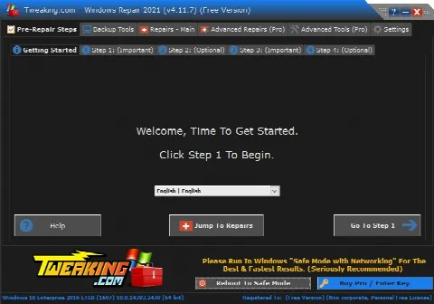 Скриншот №1 к программе Windows Repair