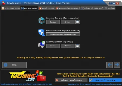 Скриншот №2 к программе Windows Repair