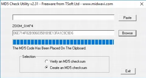 Скриншот №1 к программе MD5 Checker