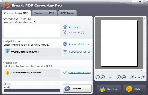 Скриншот №1 к программе Smart PDF Converter Pro