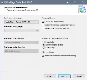 Скриншот №2 к программе K-Lite Codec Pack Mega