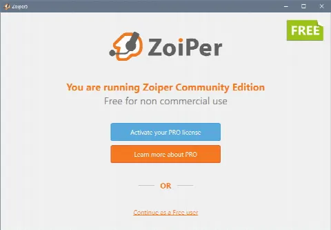 Скриншот №1 к программе Zoiper