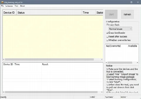 Скриншот №1 к программе Amlogic USB Burning Tool