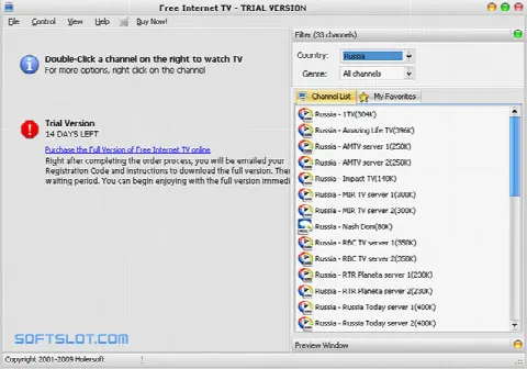 Скриншот №1 к программе Free Internet TV