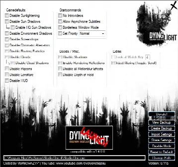 Скриншот №1 к программе Dying Light Manager