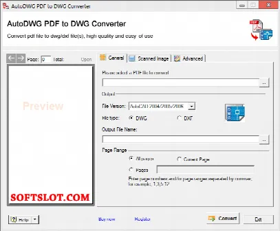Скриншот №1 к программе PDF to DWG Converter