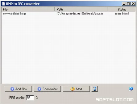 Скриншот №1 к программе BMP To JPG Converter