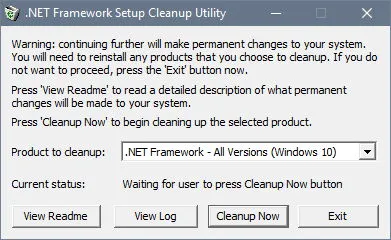 Скриншот №2 к программе .NET Framework Cleanup Tool