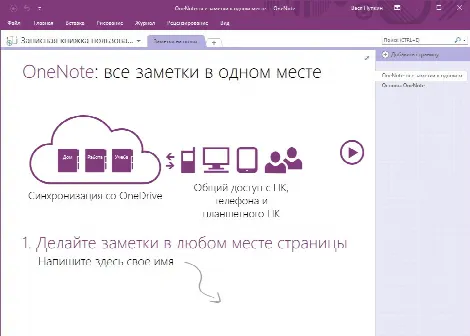 Скриншот №1 к программе OneNote