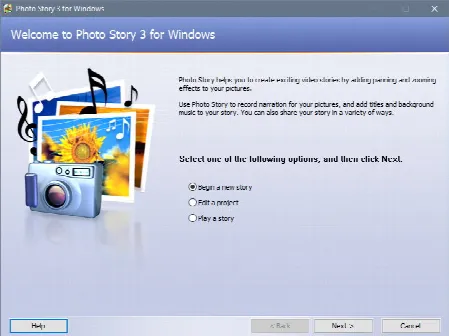 Скриншот №1 к программе Microsoft Photo Story