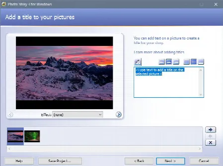 Скриншот №3 к программе Microsoft Photo Story