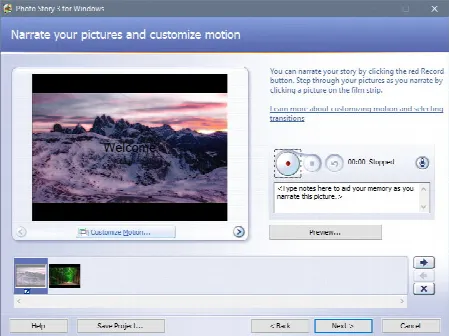 Скриншот №4 к программе Microsoft Photo Story