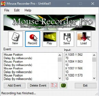 Скриншот №1 к программе Mouse Recorder Pro