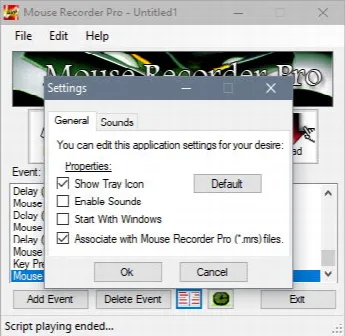 Скриншот №3 к программе Mouse Recorder Pro