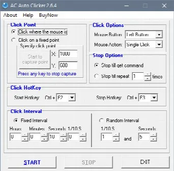 Скриншот №1 к программе AC Auto Clicker