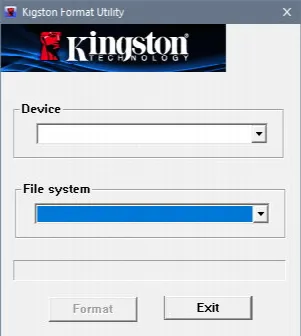 Скриншот №1 к программе Kingston Format Utility