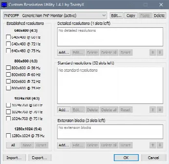 Скриншот №1 к программе Custom Resolution Utility - CRU