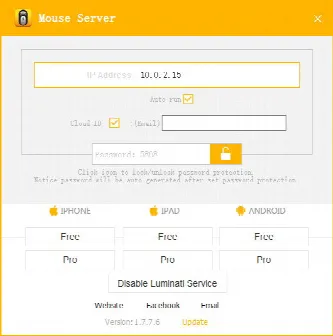 Скриншот №1 к программе MouseServer (WiFi Mouse)