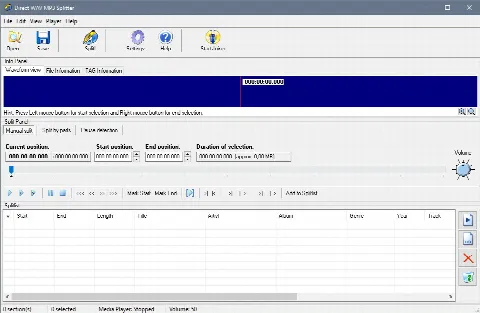 Скриншот №1 к программе Direct WAV MP3 Splitter