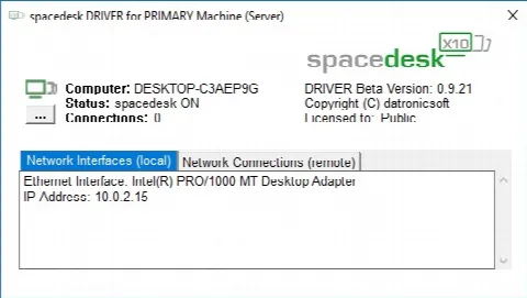Скриншот №1 к программе Spacedesk X10